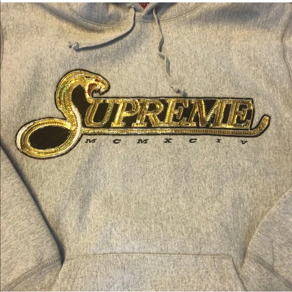 Supreme Sequin Viper Hooded Grey Sz Medium NEW - Picture 2 of 4